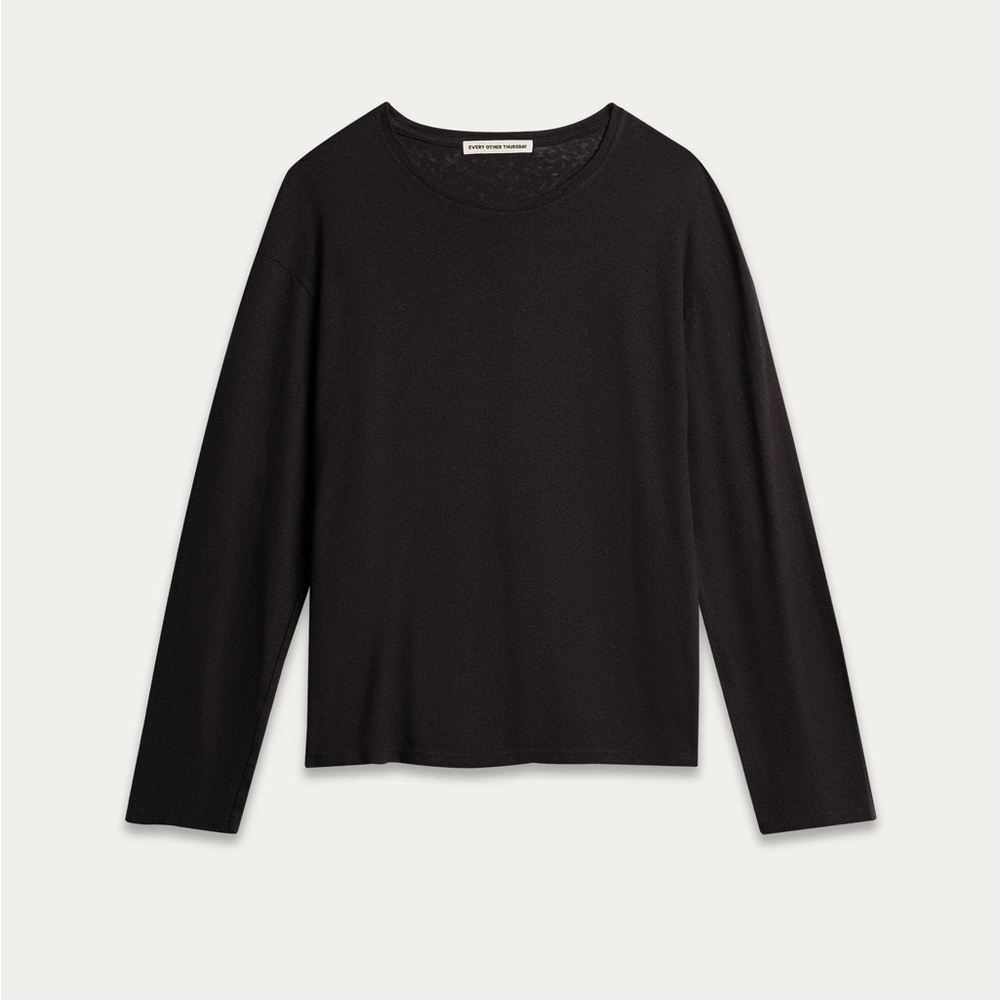 Every Other Thursday Linen Blend Drape Shirt | Black Size L | Read Description